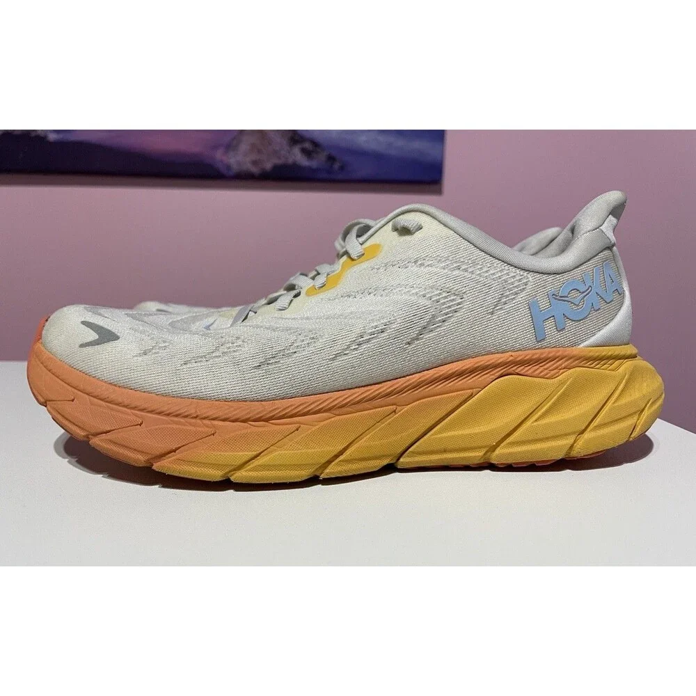Hoka One One Arahi 6 Running Shoes Womens 9B Orange‎ Athletic Workout Sneakers